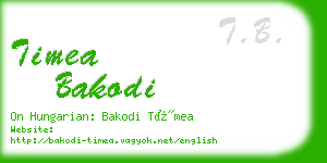 timea bakodi business card